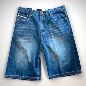 Vintage Mens Y2K Baggy Denim Shorts Decoded 38 Skater Hip Hop NWT